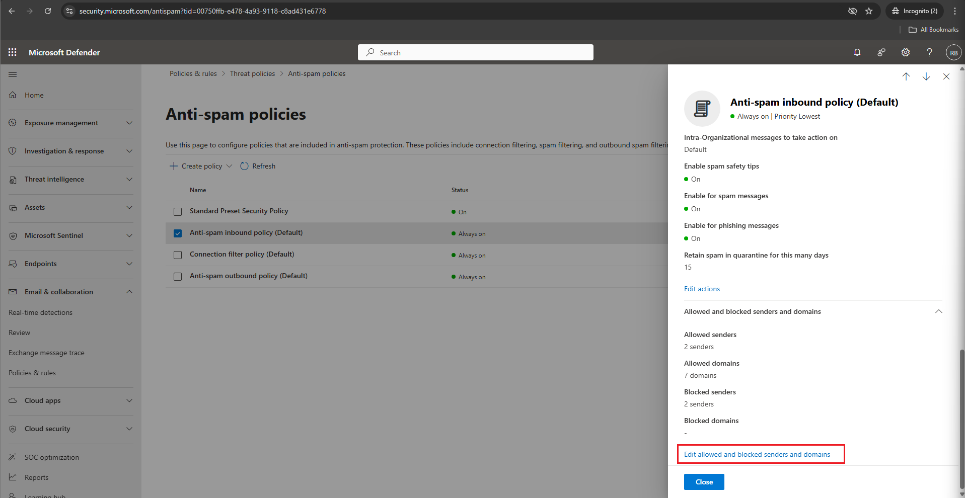 Anti-Spam Allowed Panel 1