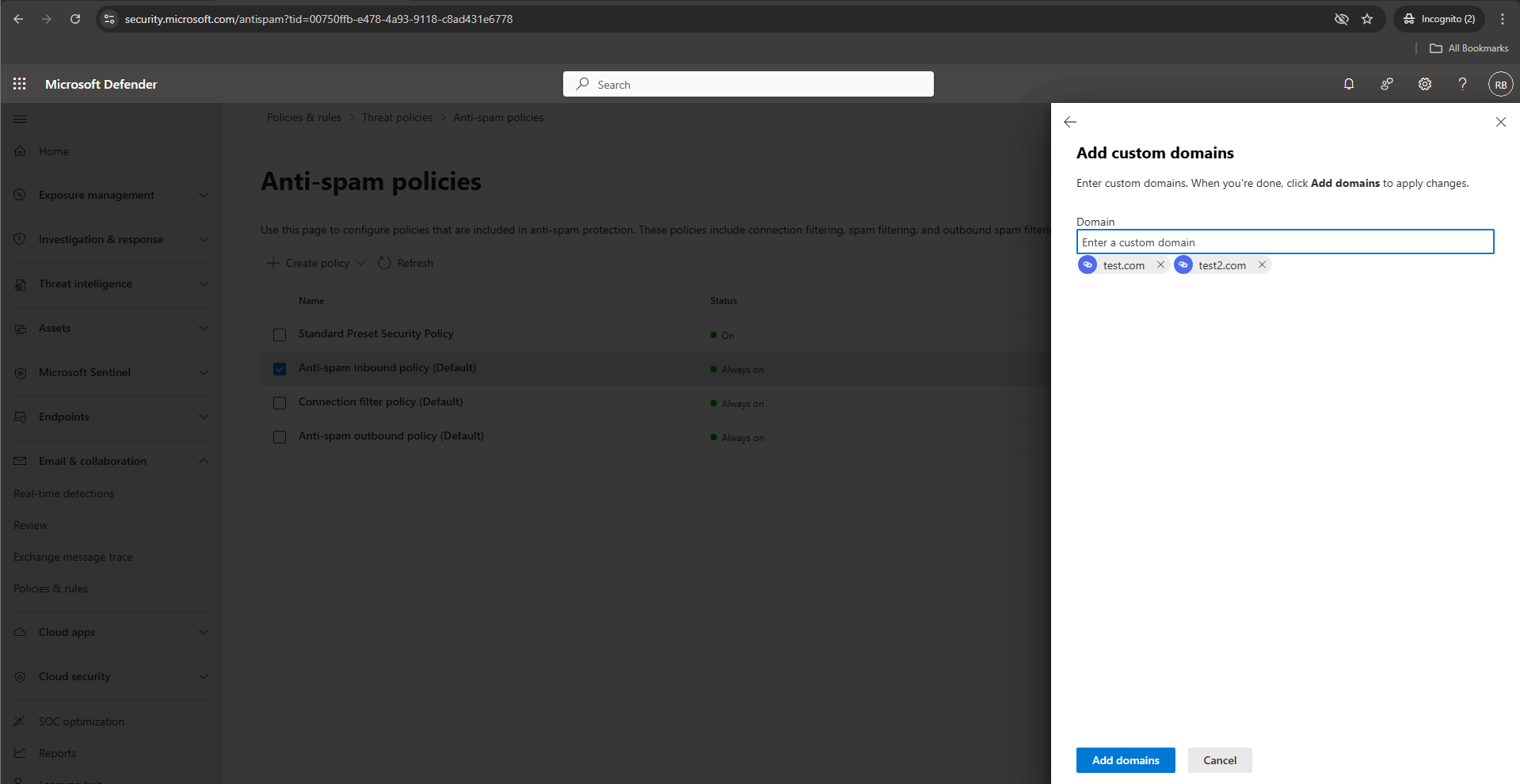 Anti-Spam Allowed Panel 2