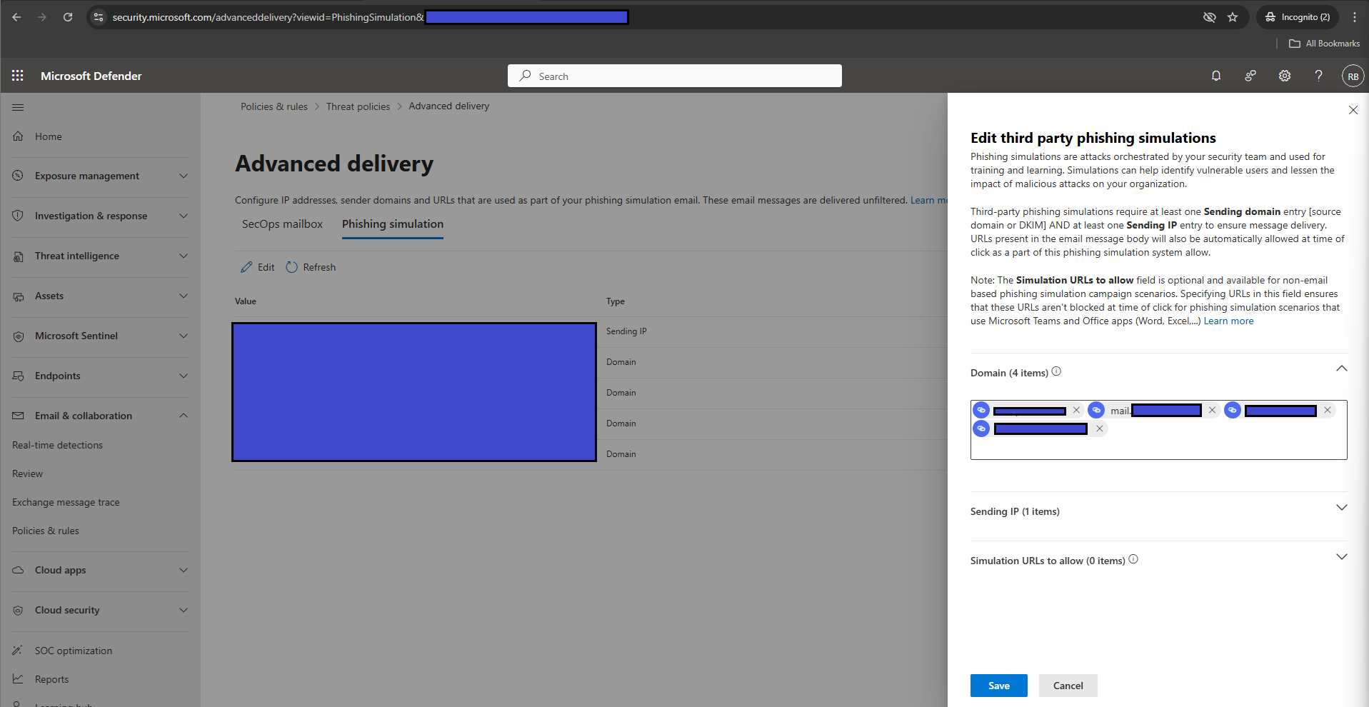 Advanced Delivery Panel